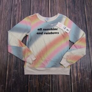 Wildfox Kids Sweatshirt Girls Size 7 Multi Rainbow Sunshine Graphic Pullover